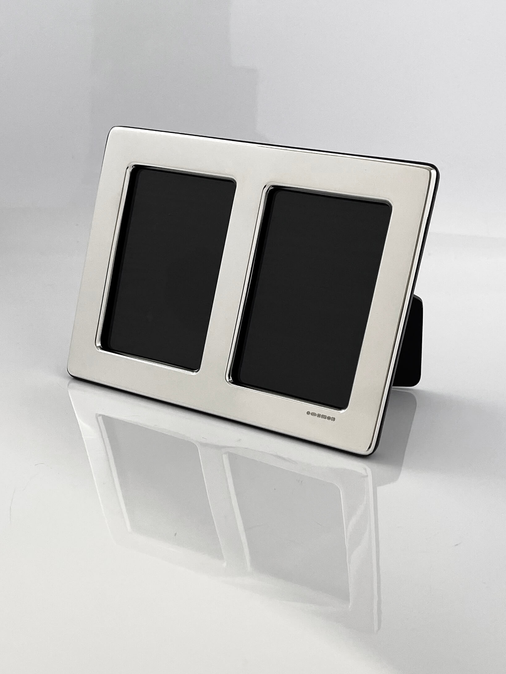 Dobbelt fotoramme i sølv "Durham"