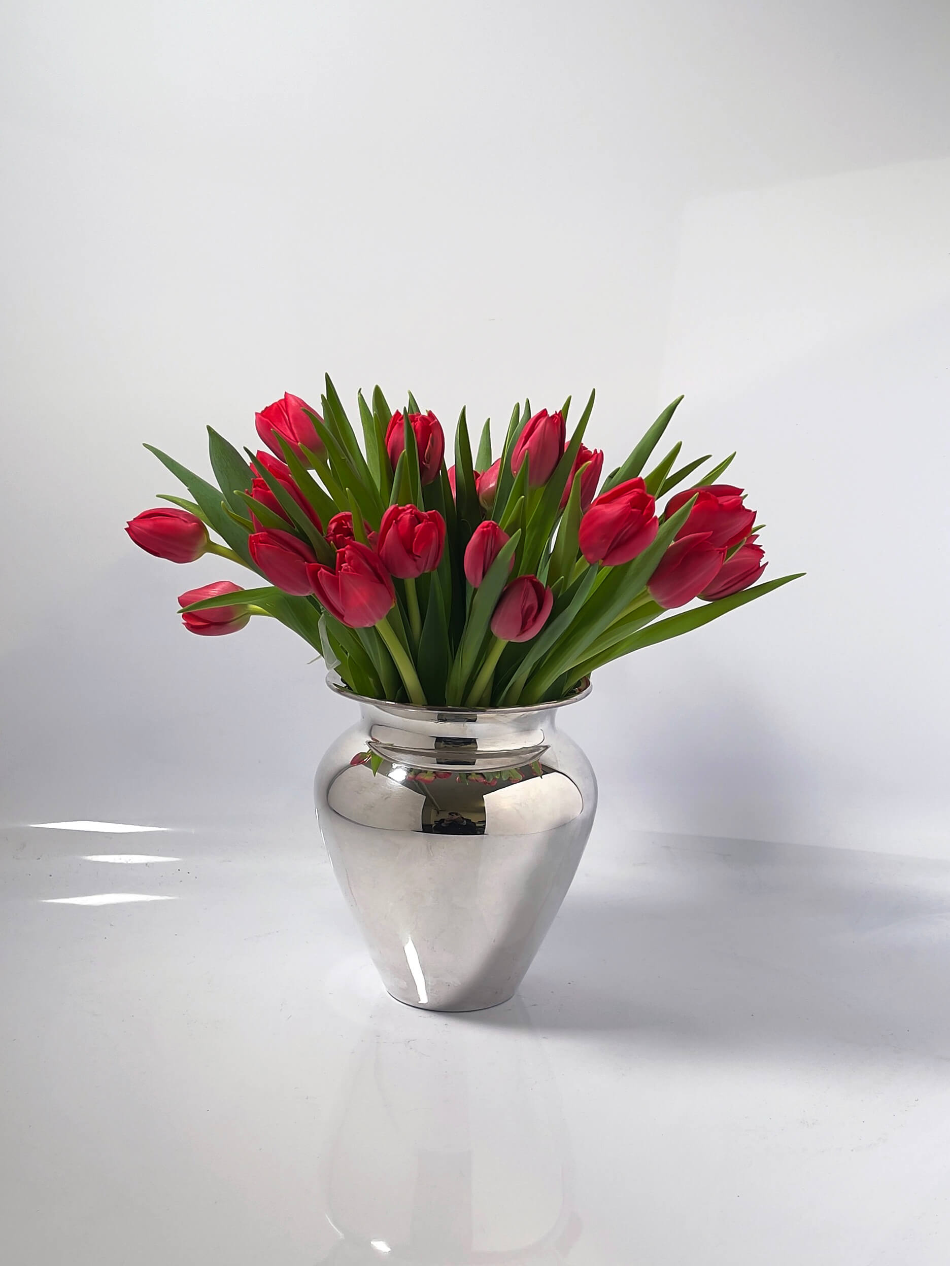 Vase i sølvplet "Marstrand" højde 17 cm