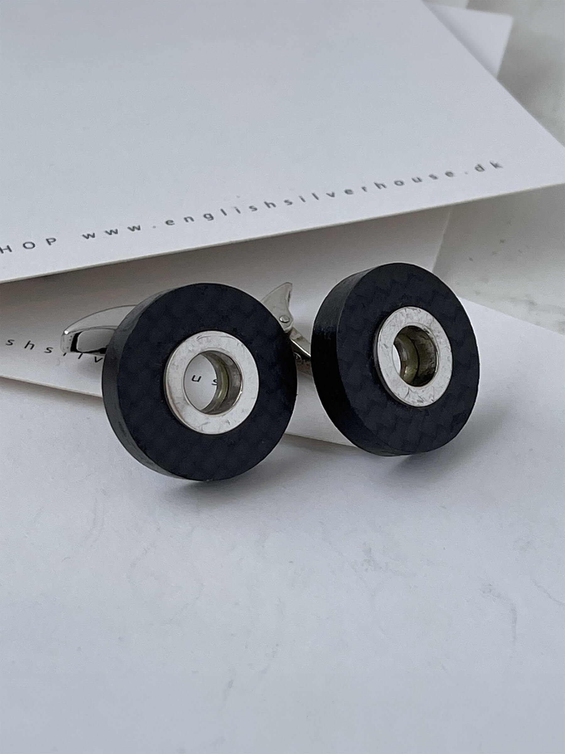 Manchetknapper i sølv "Carbon"