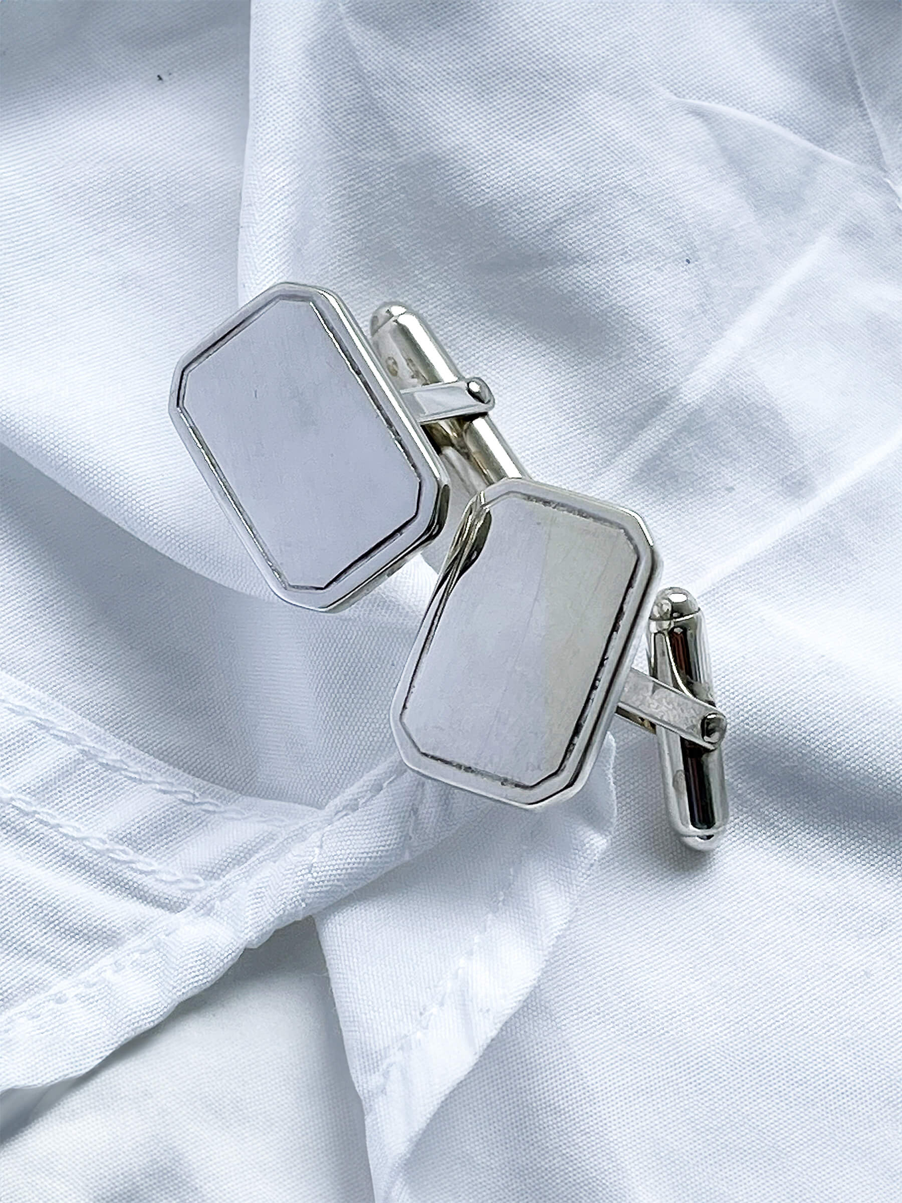 Manchetknapper i sølv "Gilbert"