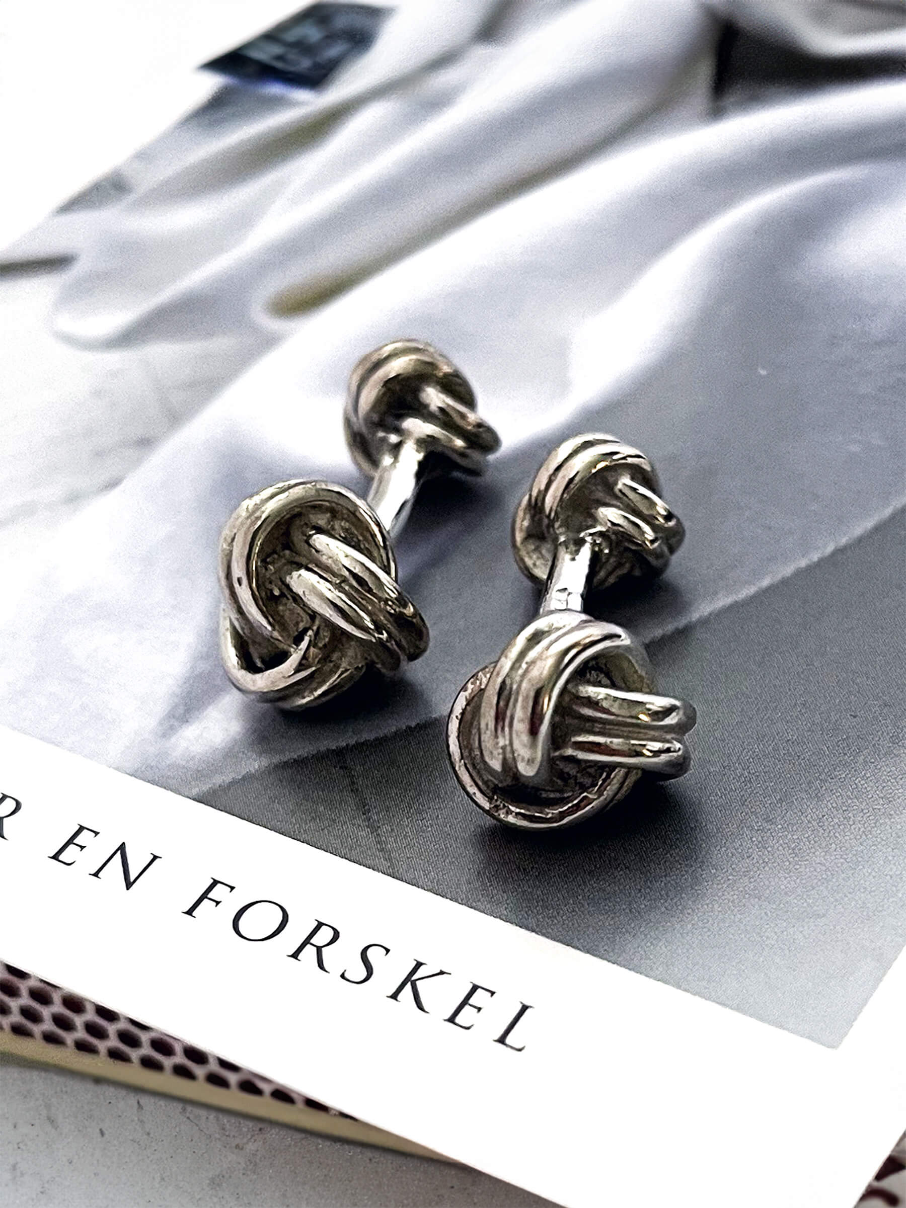 Manchetknapper i sølv "Leonardo"