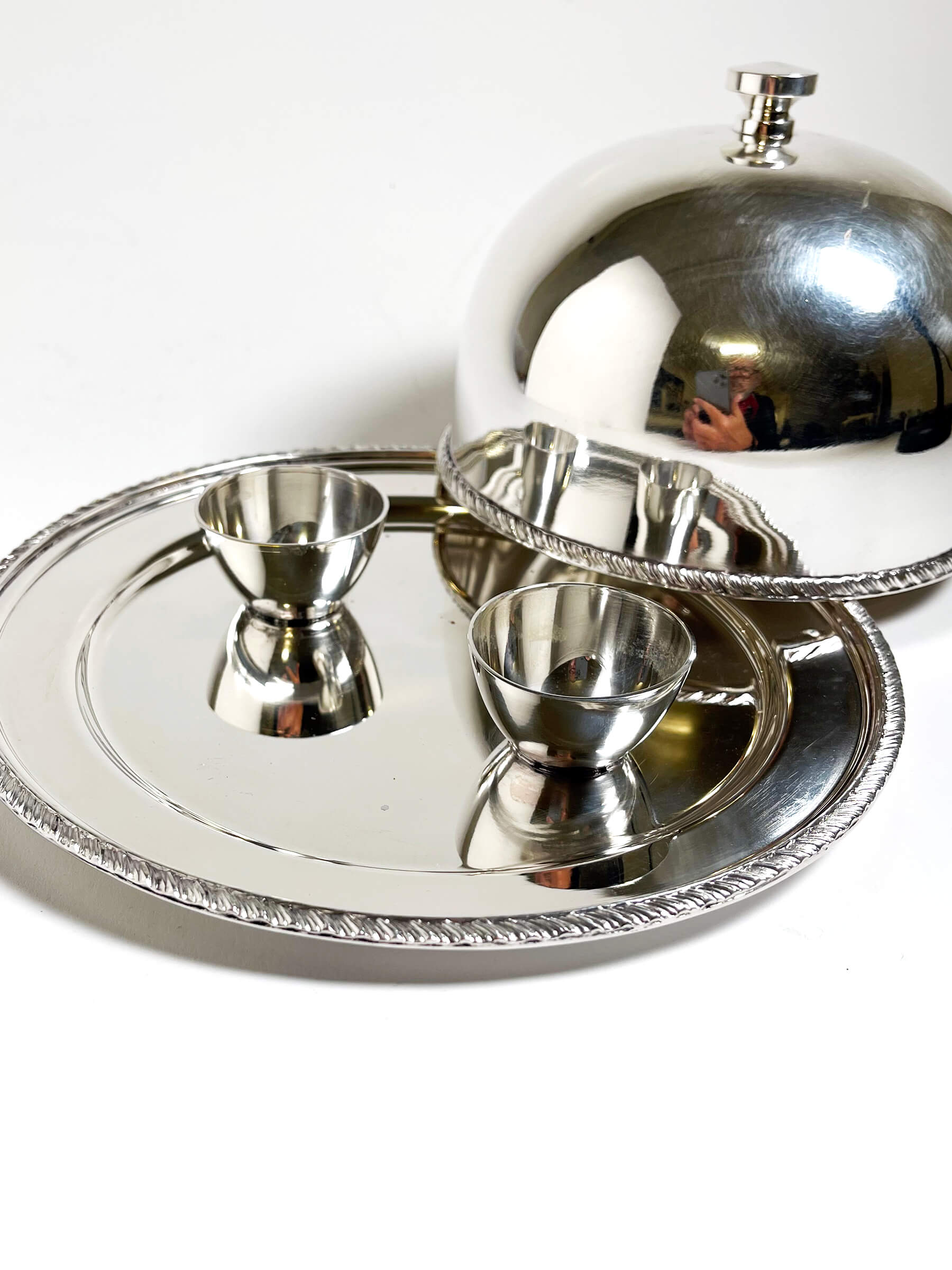Egg stand, vintage, sølvplet "Sage"