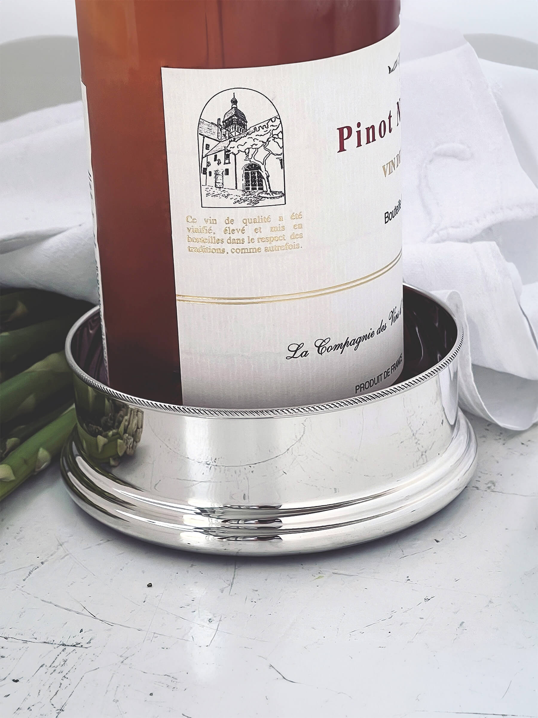 Vinbakke i sølv "Captain"