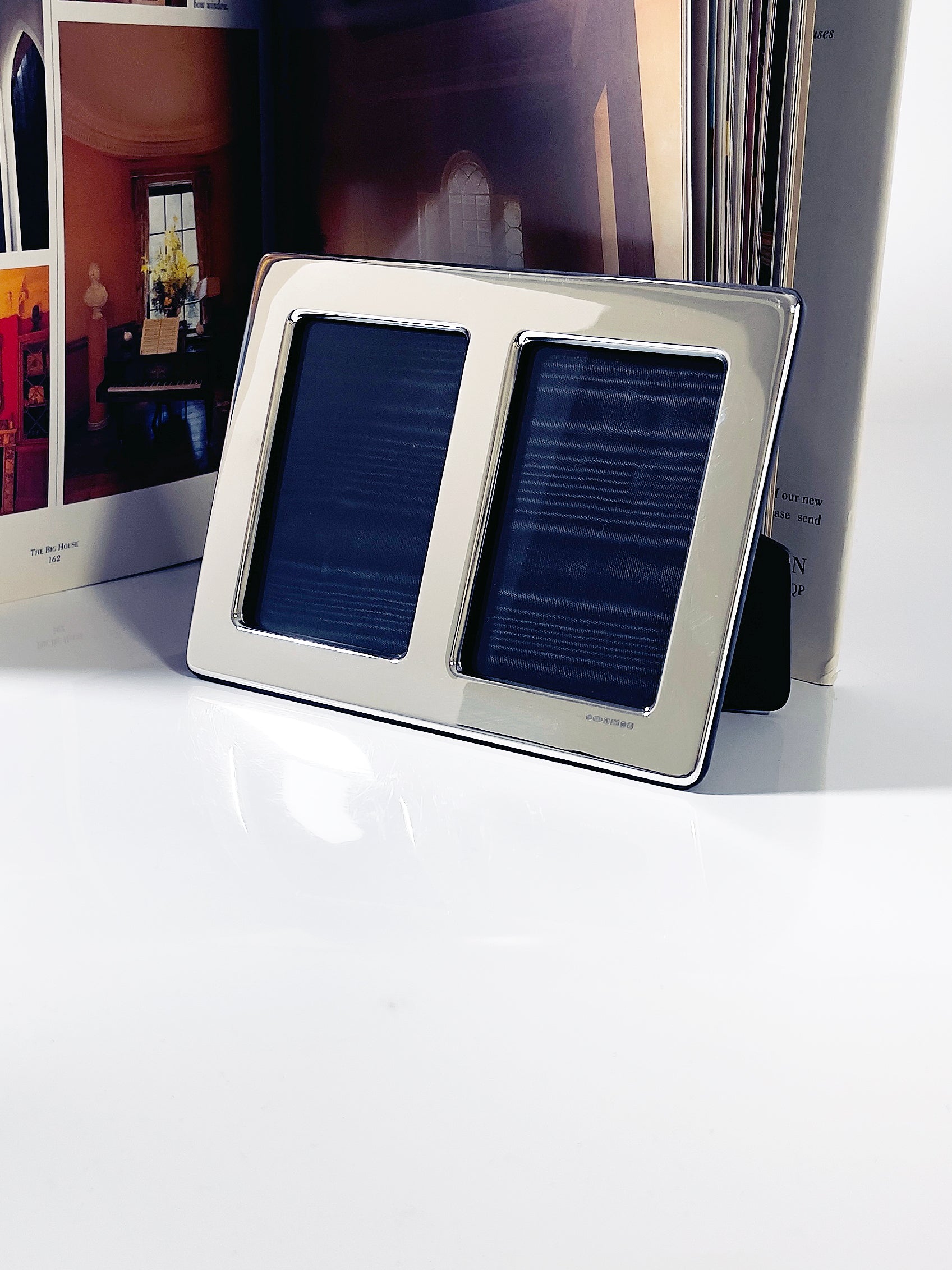 Dobbelt fotoramme i sølv "Durham"