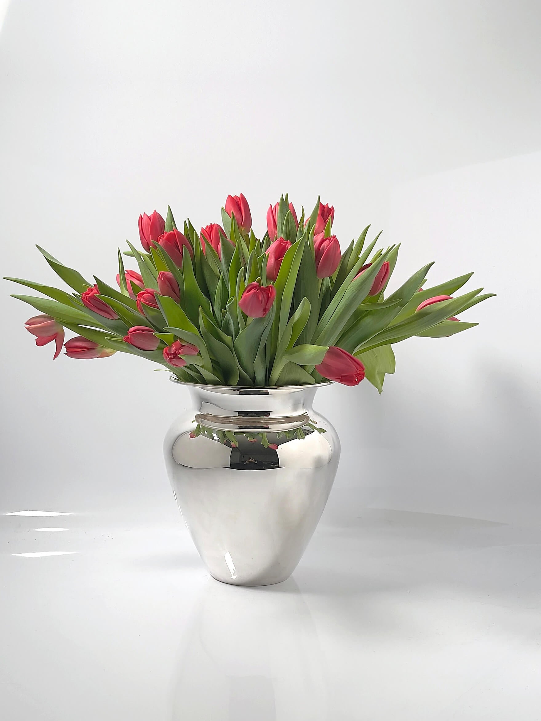 Vase i sølvplet "Gilleleje" Højde 21 cm